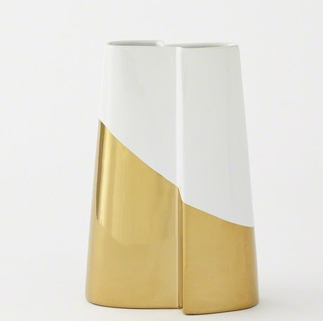 Metallic Dipped Tall Vase - Gold