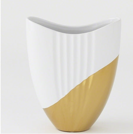Metallic Dipped Oval Vase - Gold