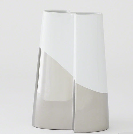 Metallic Dipped Tall Vase - Silver