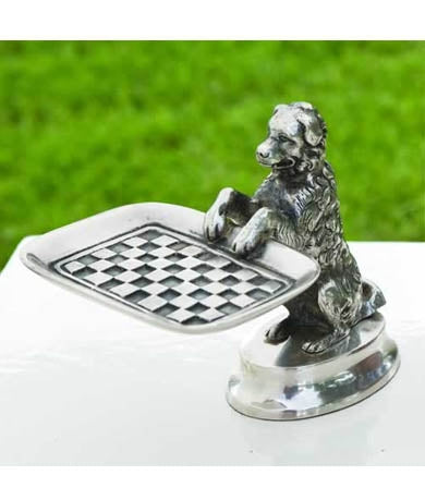 Dog Card Holder Silver