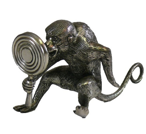 Silver Monkey with Mirror