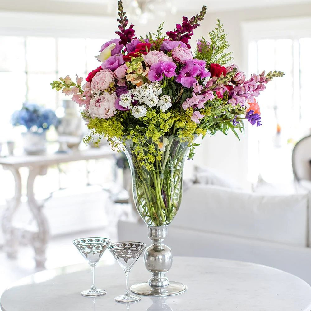 Giovanna Vase with Pewter Stem