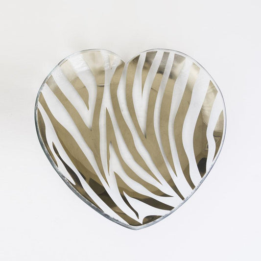 7" Zebra Heart Plate