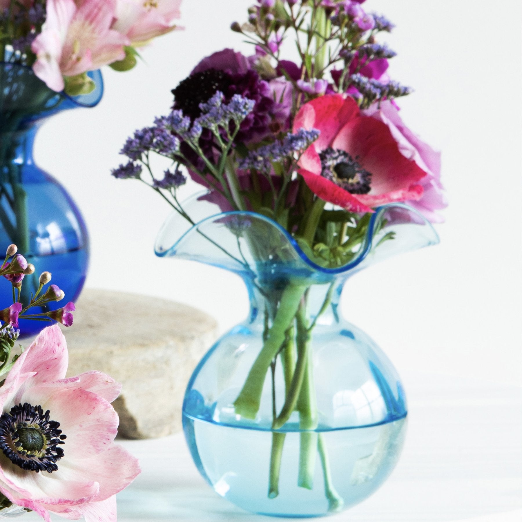 Hibiscus Glass Aqua Bud Vase