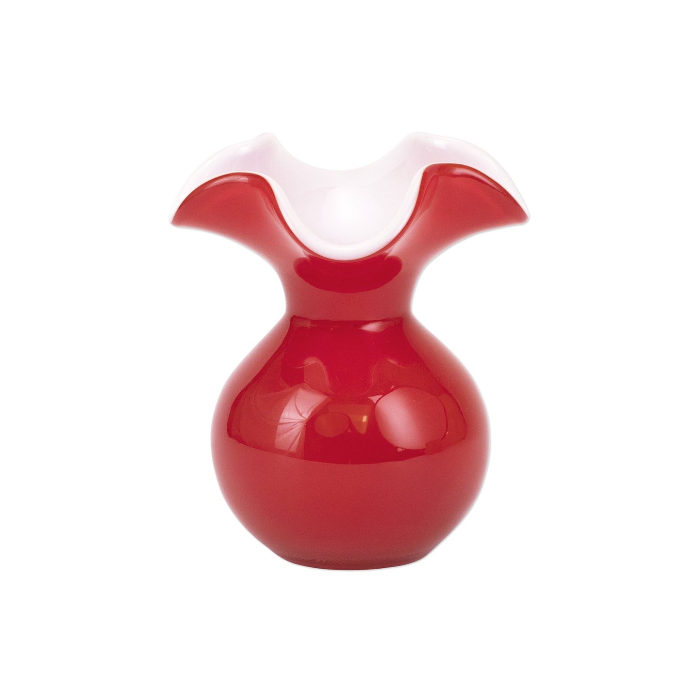 Vietri Hibiscus Glass Red Vase