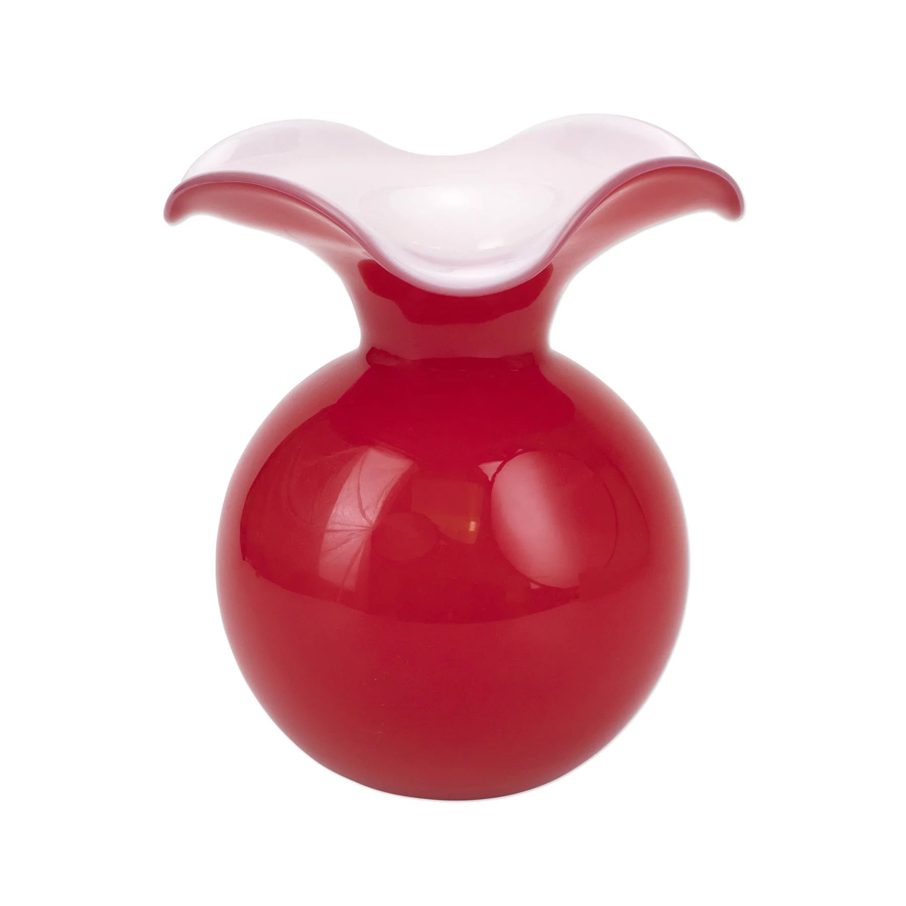 Hibiscus Glass Red Vase