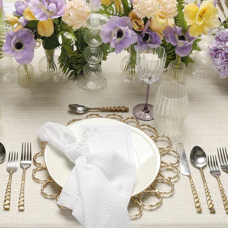 Iris Tall Candle Holder in Clear - Set of 2