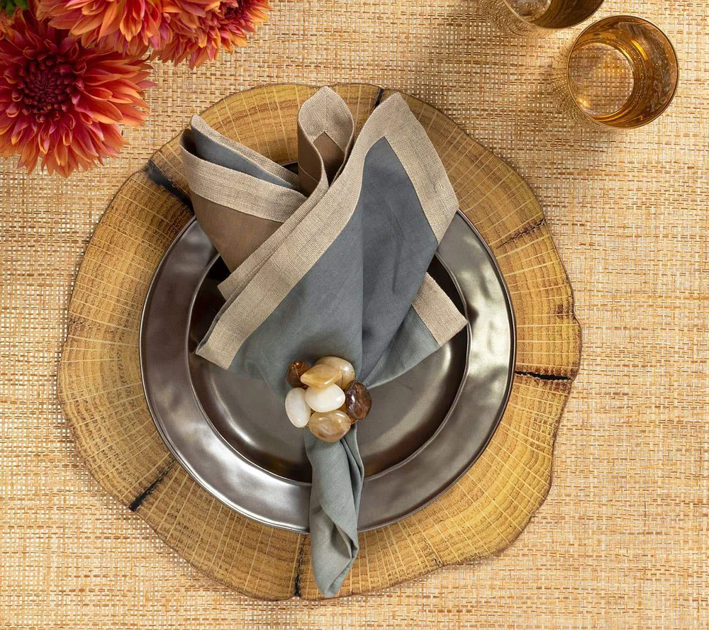 Dip Dye Napkin in Beige, Taupe & Gray (Set of 4)