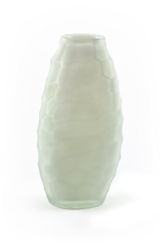 Large White Hammered Vase