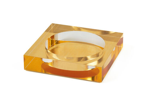 Designs Lucite Wine Bottle Coaster - Gold