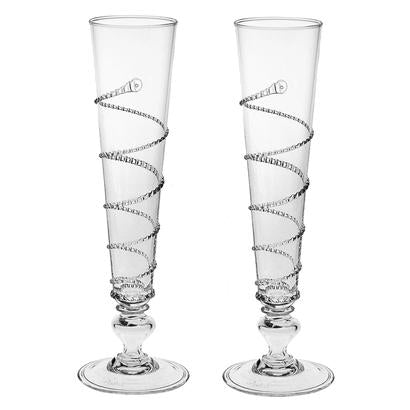 Amalia Glass Champagne Flutes - Set of 2