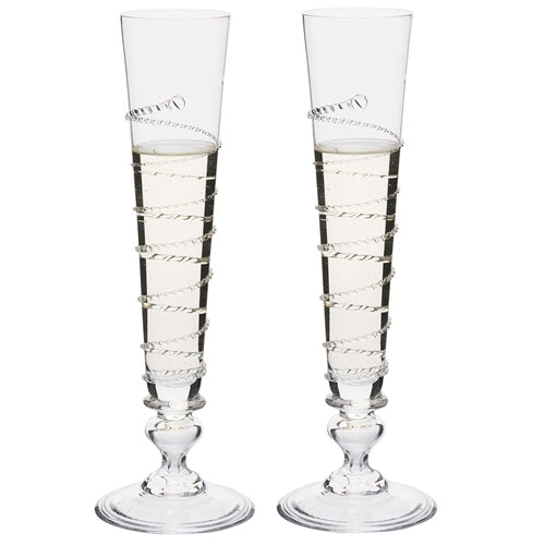 Amalia Glass Champagne Flutes - Set of 2