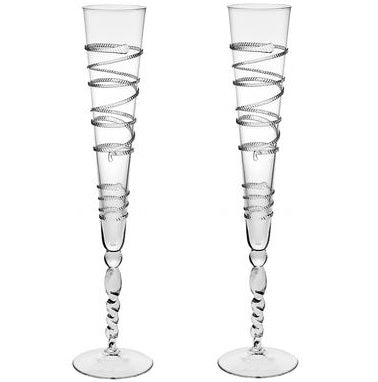 Amalia Glass Boxed Flutes - Set of 2