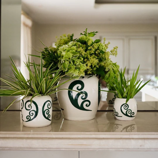 Peacock Green Cycladic Vases