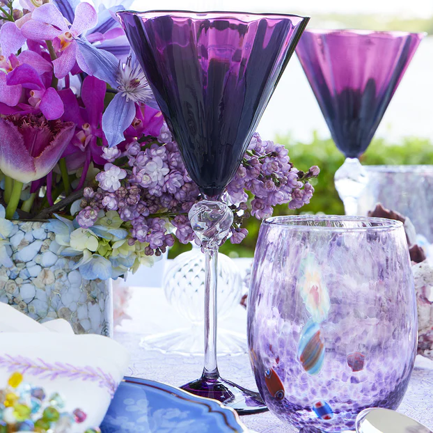 Daphne Wine Glass in Amethyst - Set of 4