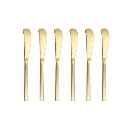 Arezzo Brushed Gold Butter Knife 7.75" (Set of 6)