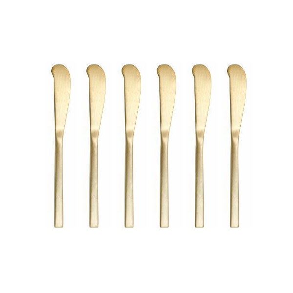 Arezzo Brushed Gold Butter Knife 7.75" - Set of 6