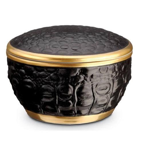 Gold Crocodile Round Box