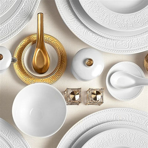 White Soie Tressee Dinnerware Collection