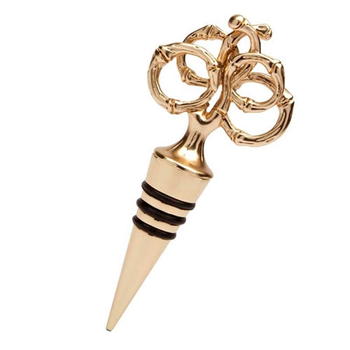 Gold Bamboo Rings Wine Stopper