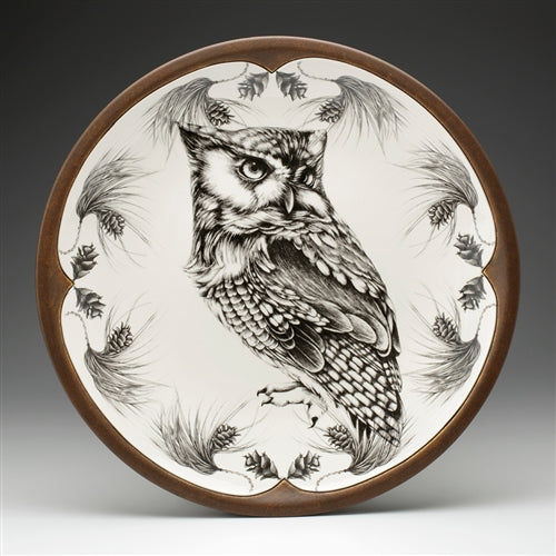 Screech Owl #1 Large Round Platter