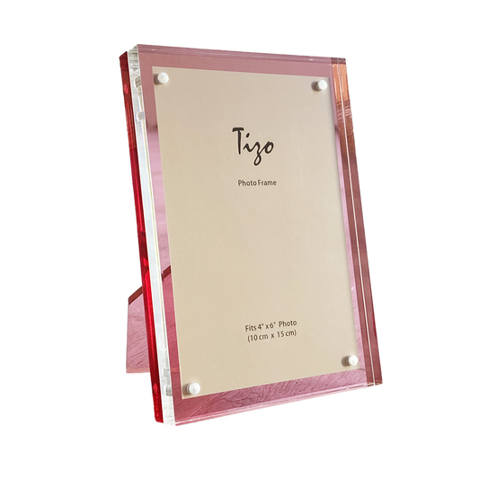 Lucite Frame with Pink Back