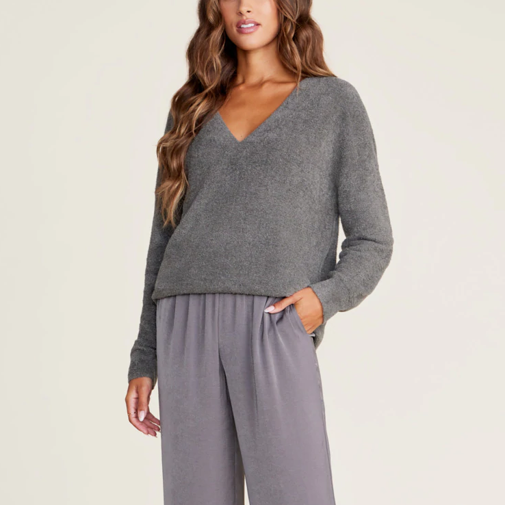 CozyChic Lite V-Neck Seamed Pullover