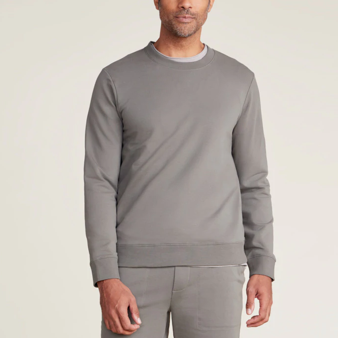 Malibu Collection Men's Pima Cotton Fleece Crew Neck Sweatshirt