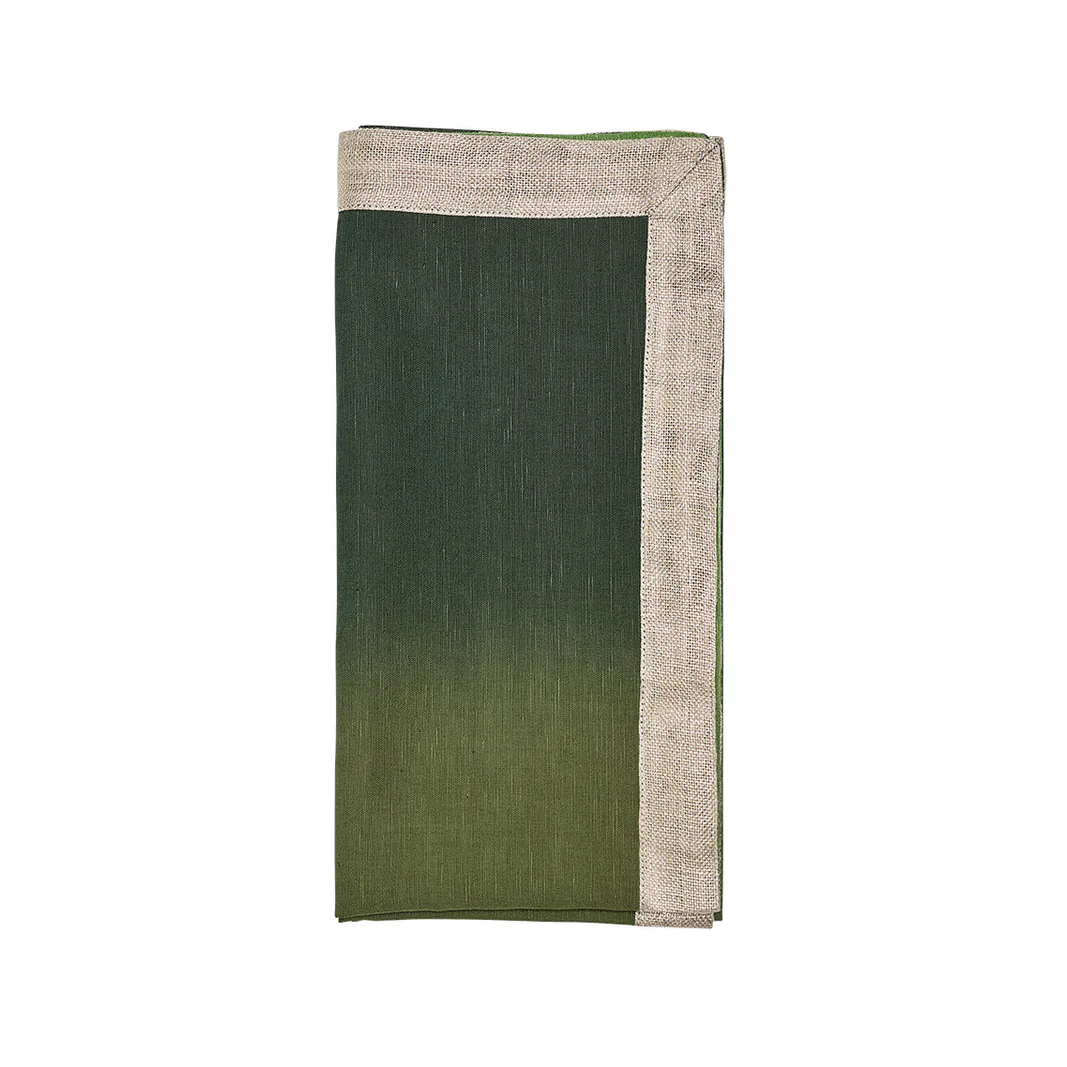 Dip Dye Napkin in Olive & Green - Set of 4