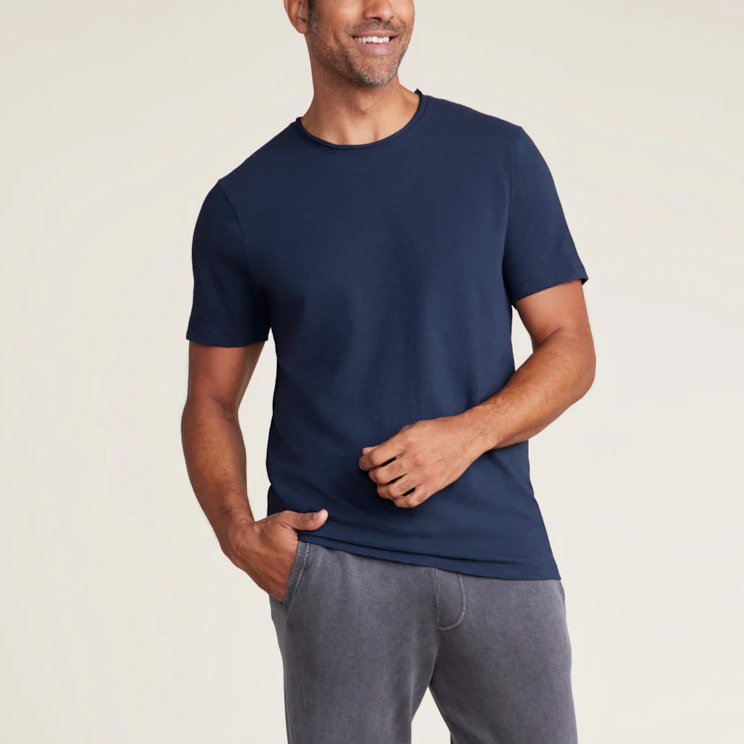 Malibu Collection Men's Slub Cut Neck T-Shirt