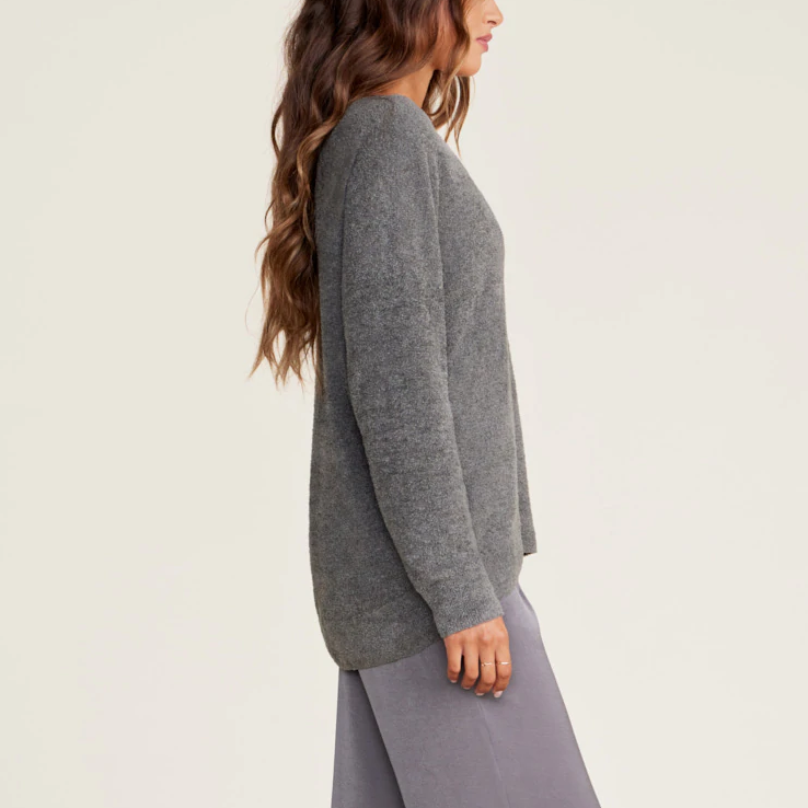 CozyChic Lite V-Neck Seamed Pullover