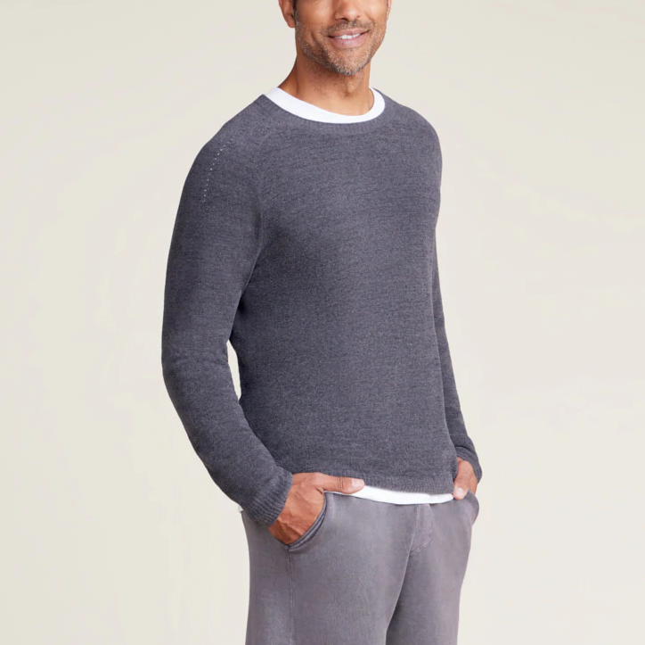 CozyChic Ultra Lite Men’s Raglan Pointelle Pullover