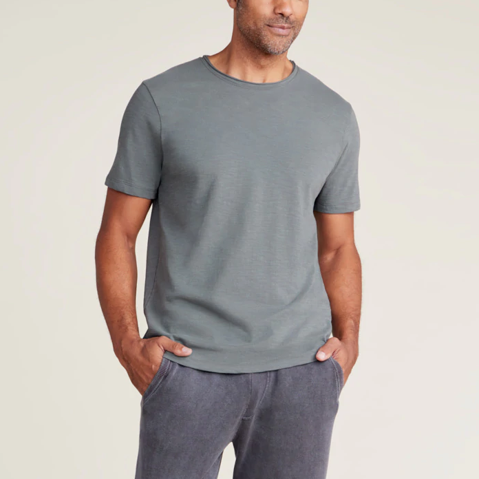 Malibu Collection Men's Slub Cut Neck T-Shirt