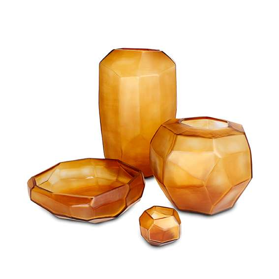 Cubistic Tealight / Bud Vase - Clear / Gold