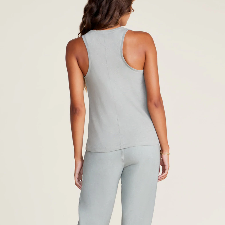 Malibu Collection Linen Cotton Racer Back Tank