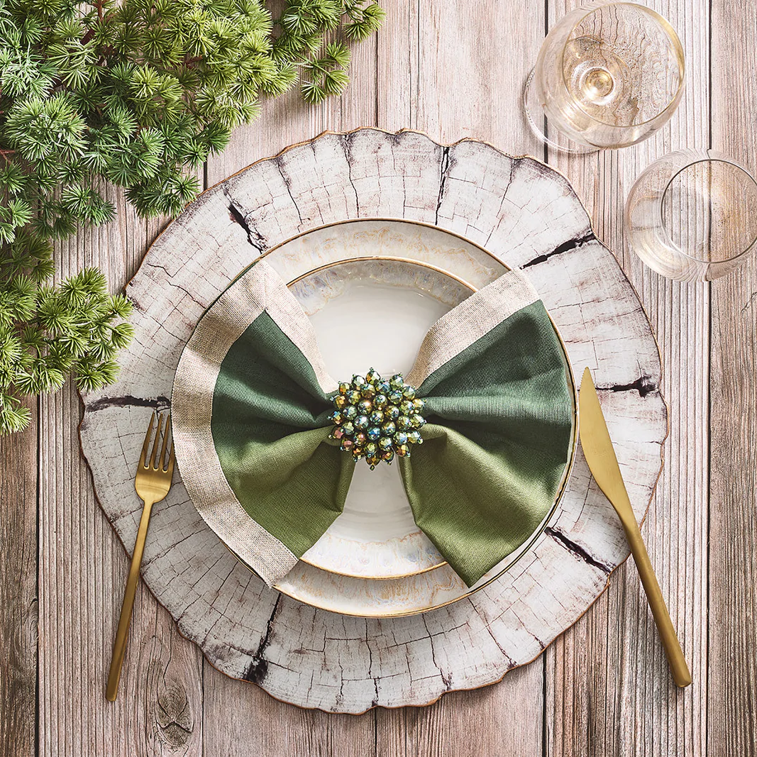 Dip Dye Napkin in Olive & Green (Set of 4)