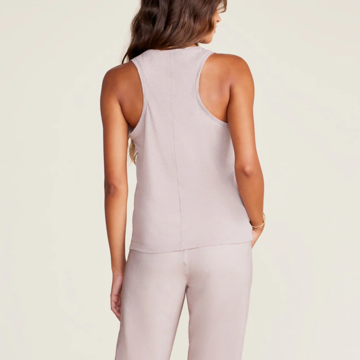 Malibu Collection Linen Cotton Racer Back Tank