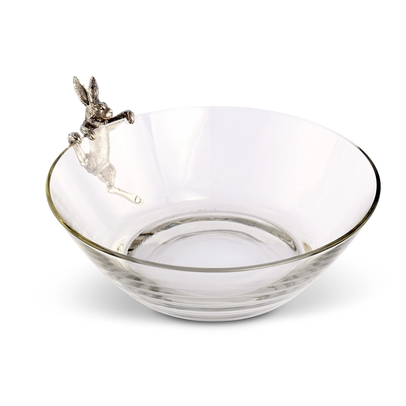 Climbing Bunny Glass Serving/Salad Bowl