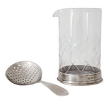 Pewter Mixing Glass & Cocktail Strainer Set