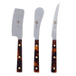 Pewter Berti Set of 3 Cheese Knives in Fabric Roll-Up