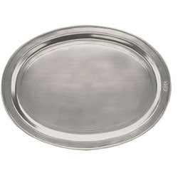 Pewter Incised Oval Tray