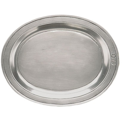 Pewter Incised Oval Tray