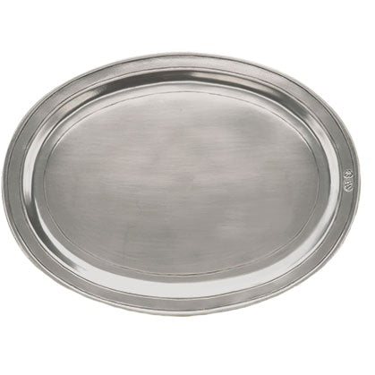 Pewter Incised Oval Tray