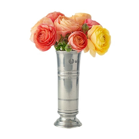 Pewter Footed Cylinder Vase