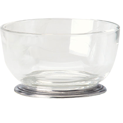 Pewter Small Round Crystal Bowl