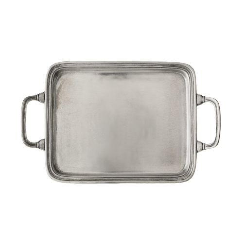Pewter Rectangle Tray with Handles