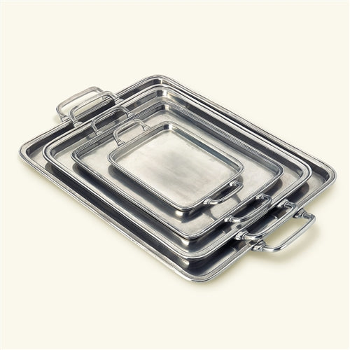 Pewter Rectangle Tray with Handles