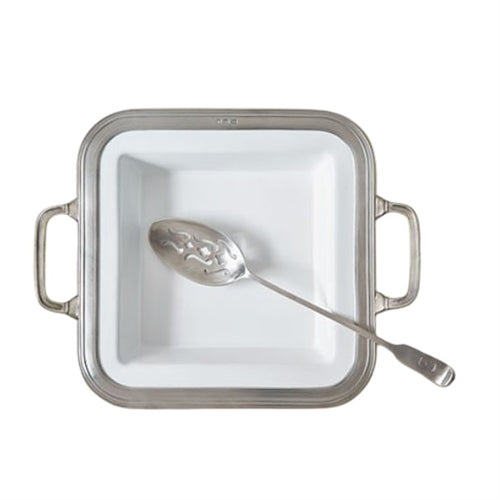 Pewter Gianna Square Serving Dish with Handles