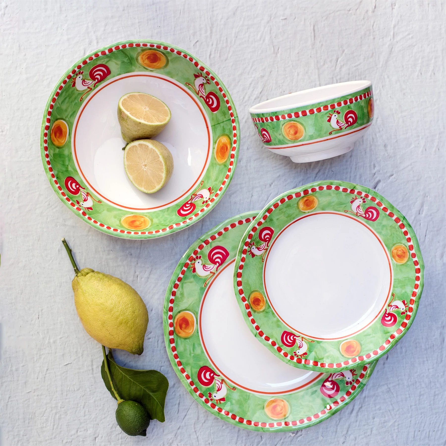 Melamine Campagna Gallina Dinner Plate - Set of 4