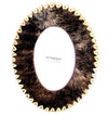Brown and Black Cow Hair Campo Oval Frame
